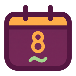 Icon: Kalender mit 8 – acht Wochen Kurs