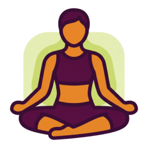 Icon: Entspannt sitzende Person – Muskelentspannung