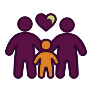 Icon: Familie mit Herz – Eltern im Alltag